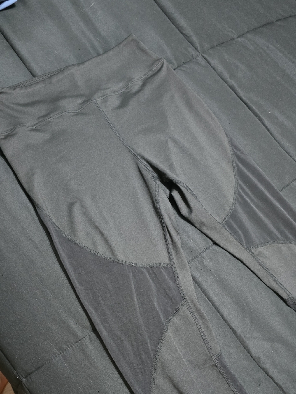 Black Athletic Leggings with Mesh Panels